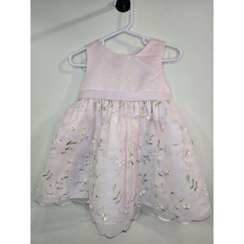 American Princess Pink Tulle Embroidered Dress Girls‎ 24 Month Wedding Easter